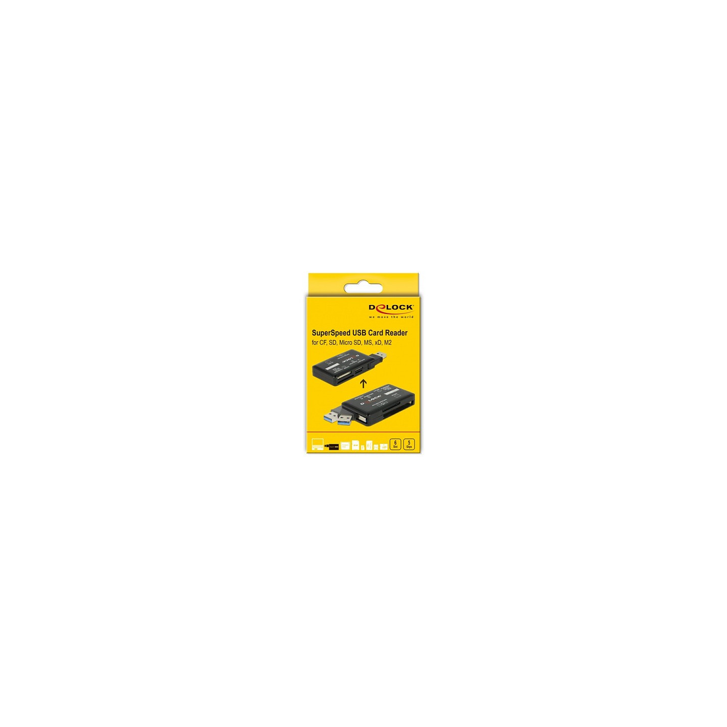 CardReader DeLock USB3.2 SD microSD SDHC microSDHC SDXC microSDXC Black — Buy in Cyprus with Fast Delivery