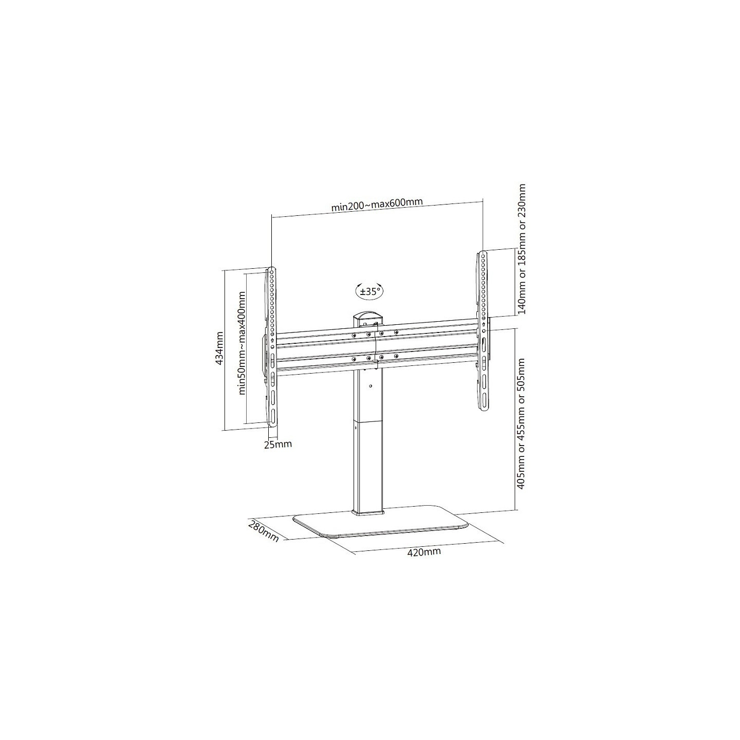 Equip Tischfuß 37'-70' 1TFT Universal TV 40Kg schwarz lite Retail — Buy in Cyprus with Fast Delivery