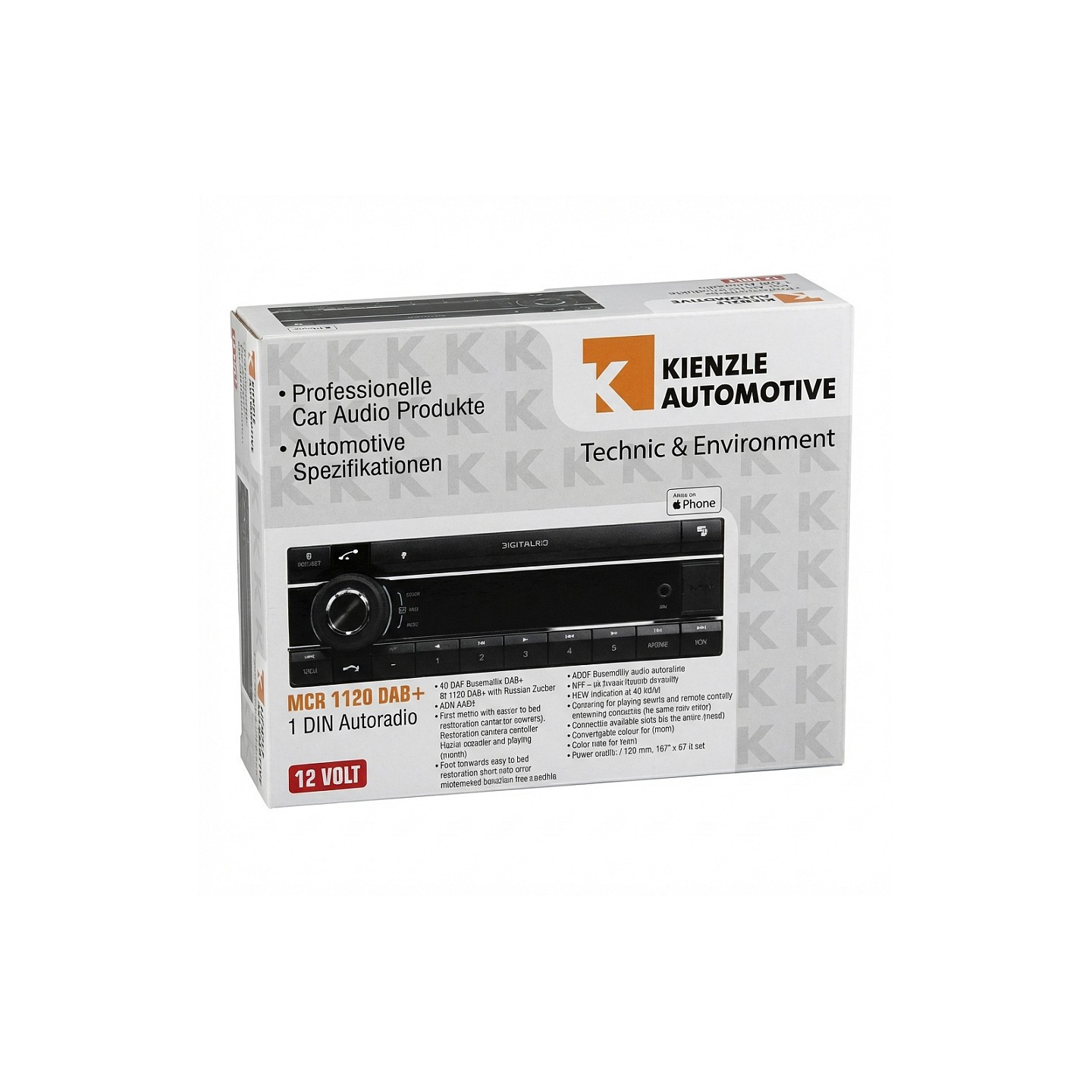 Axion Kienzle MCR 1120 DAB+ USB AUX BT Kurzschacht — Buy in Cyprus with Fast Delivery