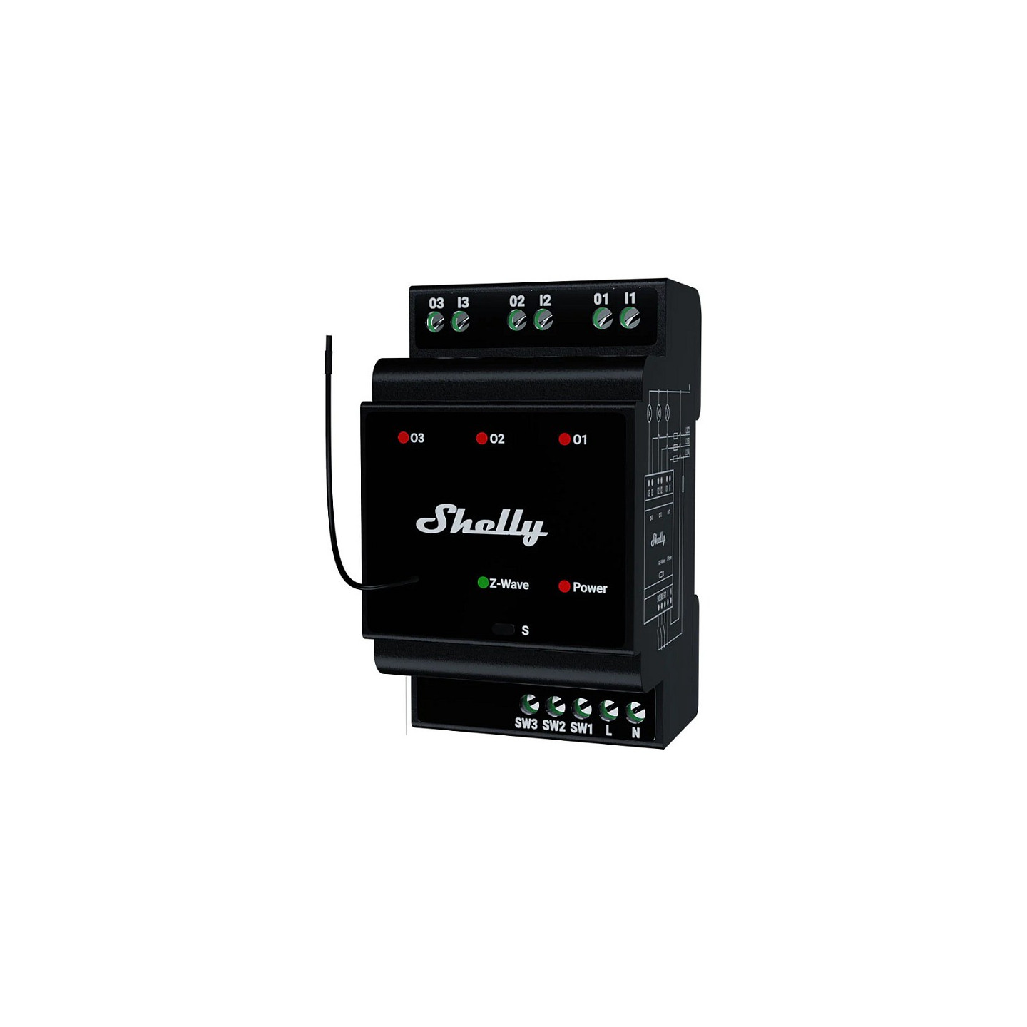 Shelly Relais 'Wave' Hutschiene Pro 3 Relais max. 48 A 3 Phasen 3x 16A Z-Wave — Buy in Cyprus with Fast Delivery