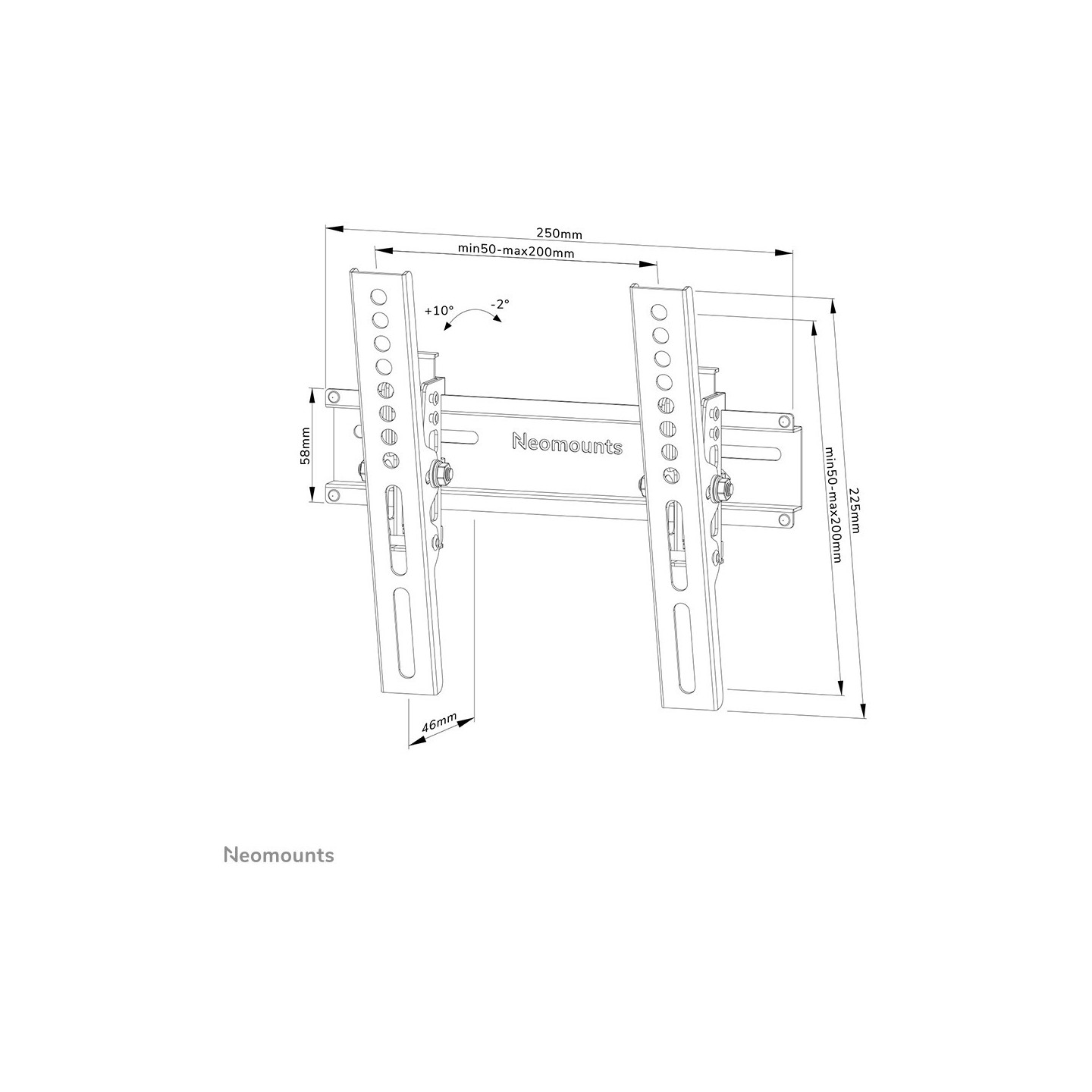 Wandhalterung für 24-55' Bildschirme 25KG Black Neomounts — Buy in Cyprus with Fast Delivery
