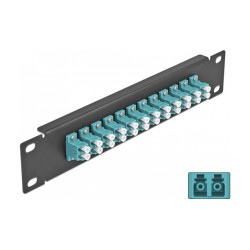 Delock 10? LWL Patchpanel 12 Port LC Duplex aqua 1 HE schwarz — Buy in Cyprus with Fast Delivery
