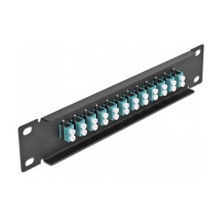 Delock 10? LWL Patchpanel 12 Port LC Duplex aqua 1 HE schwarz — Buy in Cyprus with Fast Delivery
