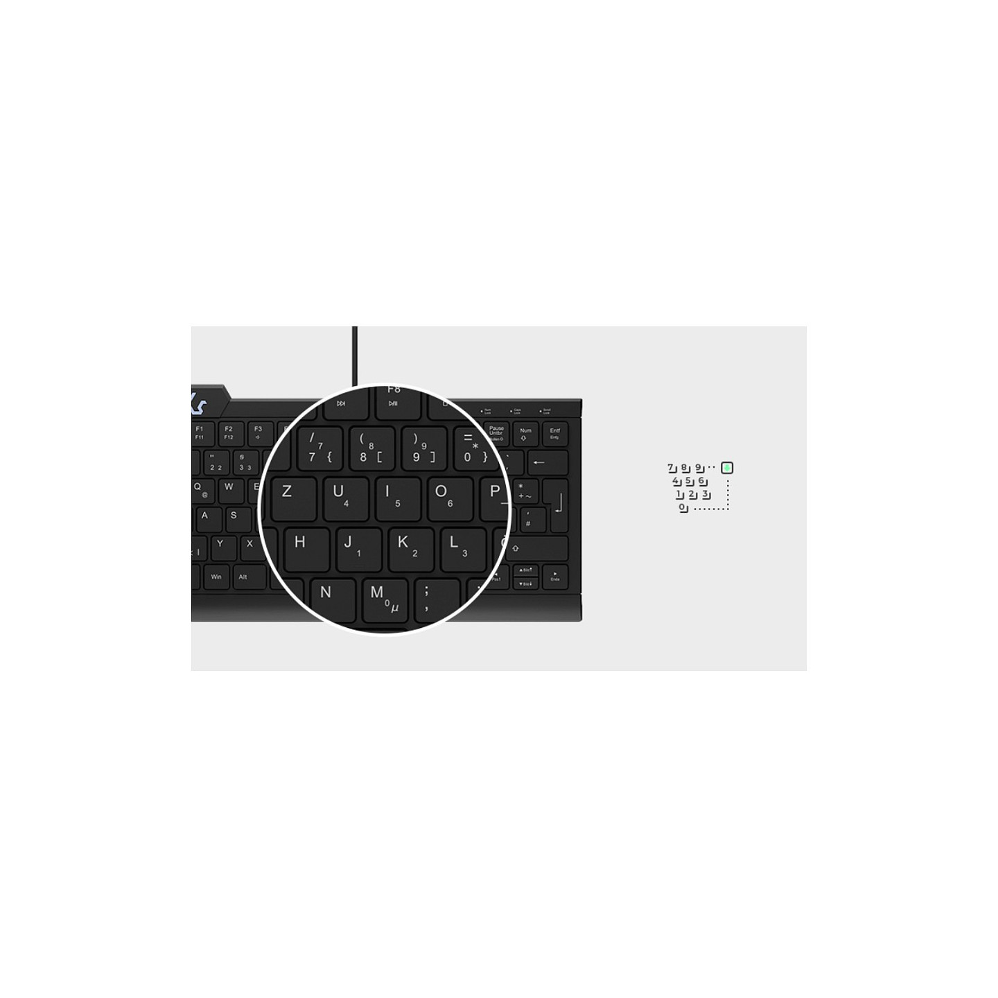 KeySonic KSK-5010ELC (DE) Mini mit Nummernblock schwarz — Buy in Cyprus with Fast Delivery