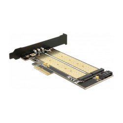 PCI Express x4 Karte to 1 x intern M.2 Key B + 1 x intern NVMe M.2 Key M - Low Profile Formfaktor