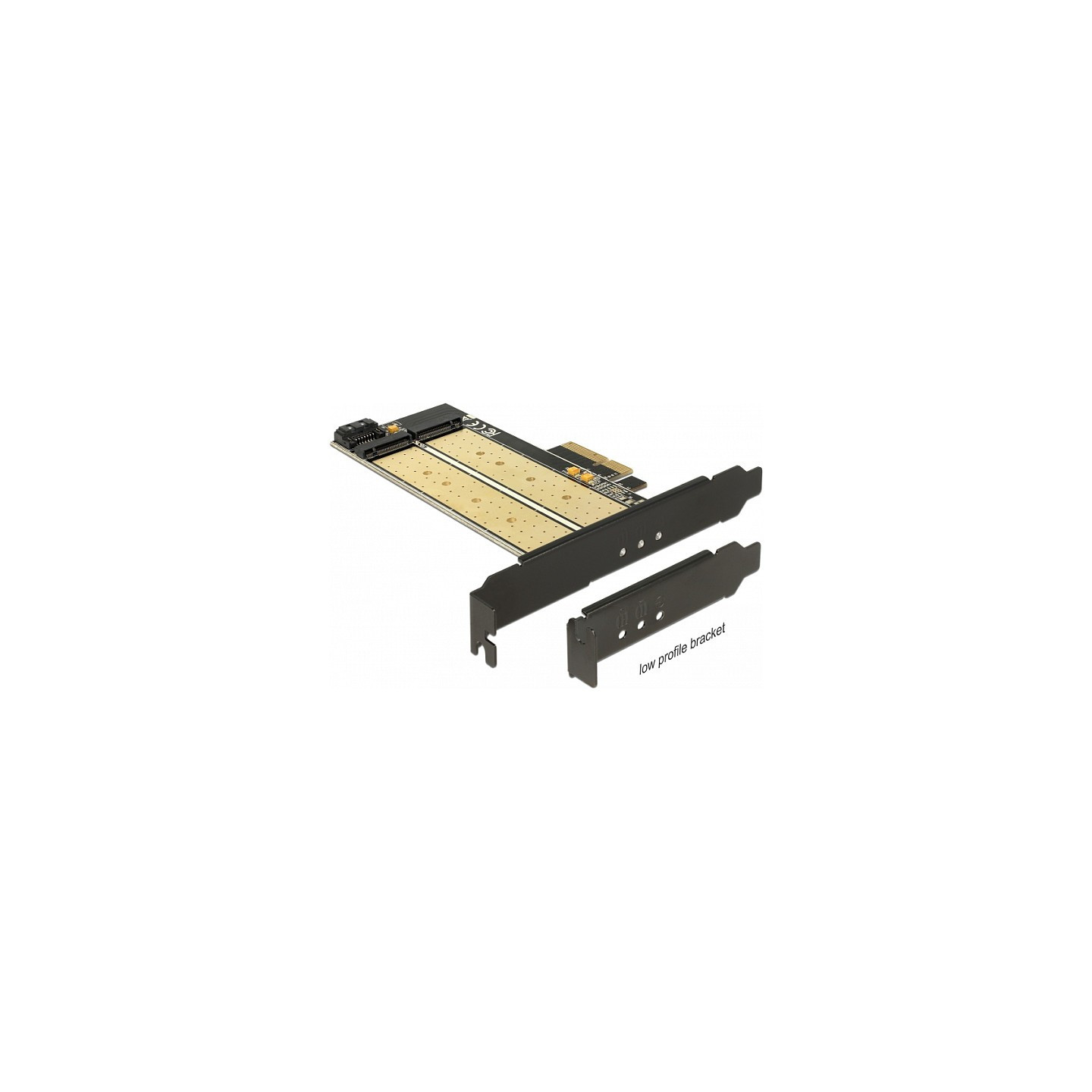 PCI Express x4 Karte to 1 x intern M.2 Key B + 1 x intern NVMe M.2 Key M - Low Profile Formfaktor