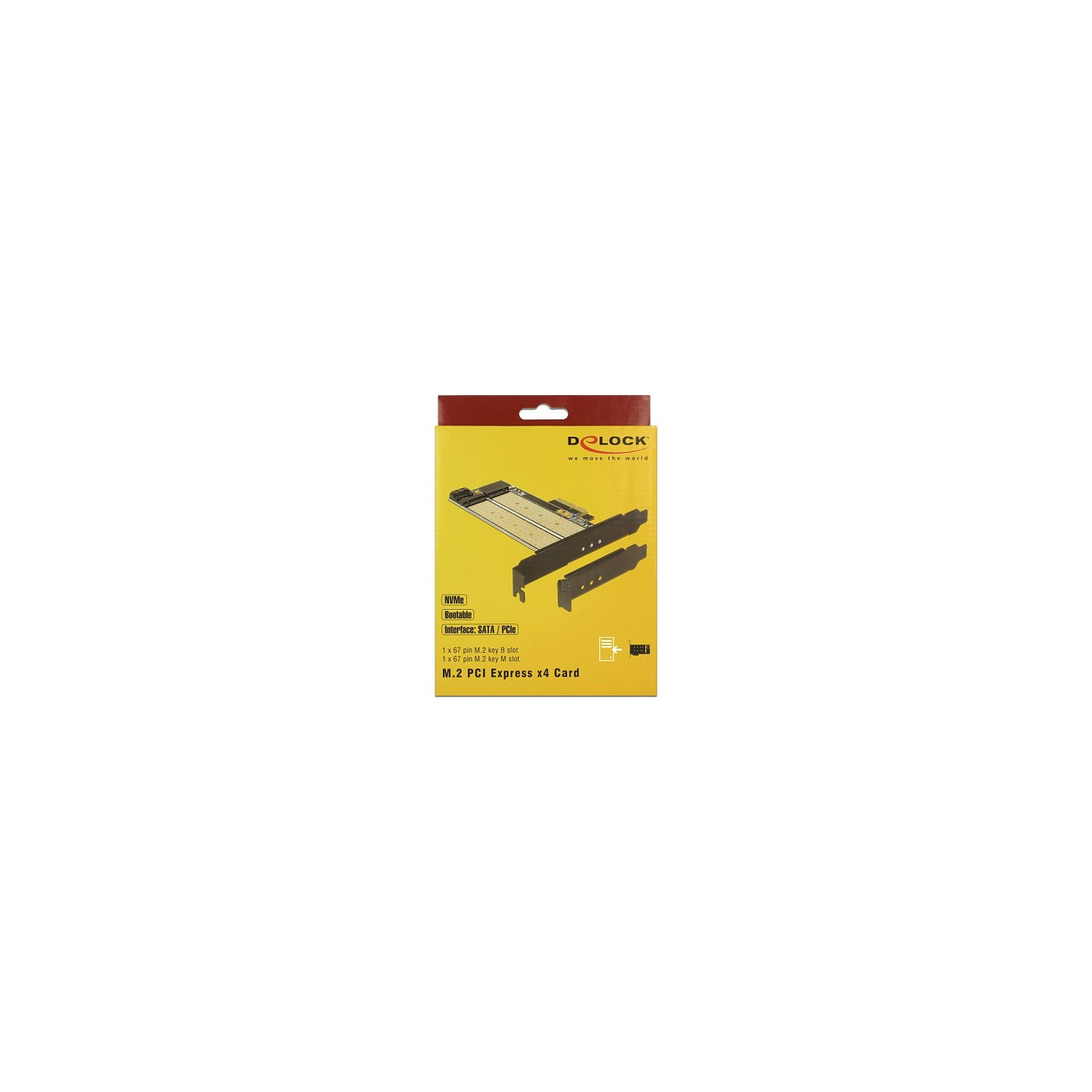 PCI Express x4 Karte to 1 x intern M.2 Key B + 1 x intern NVMe M.2 Key M - Low Profile Formfaktor