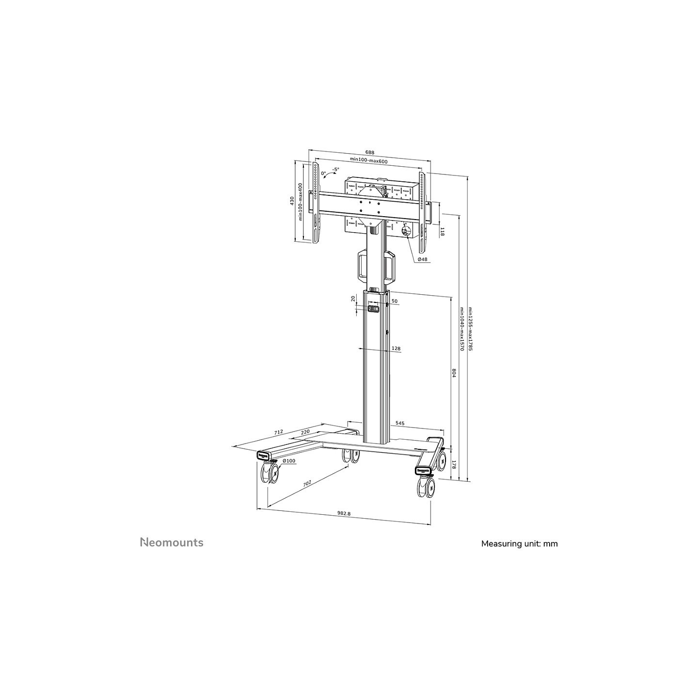 Neomounts FL50S-825BL1 Bodenständer für 37-75' Bildschirme - Schwarz — Buy in Cyprus with Fast Delivery