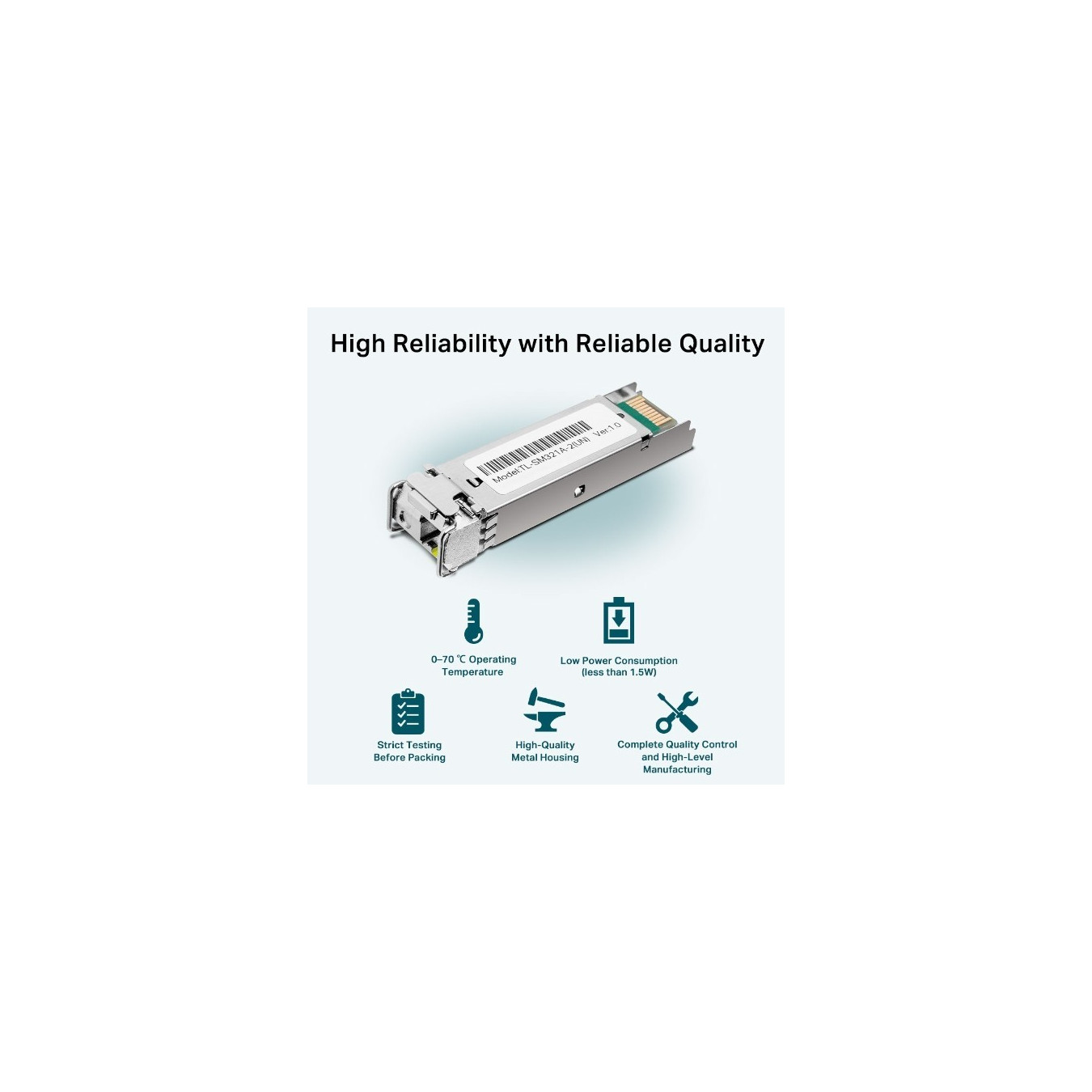 TP-Link TL-SM321A SFP Bi-Di Fiber Transceiver - LC (UPC) - Singlemode 1250Mbps, 1550/1310nm, Metallic