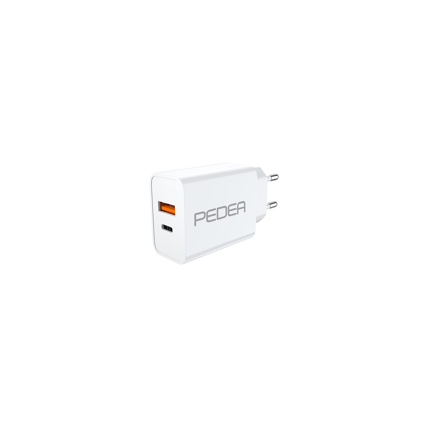 PEDEA 20W USB-C (PD) Schnellladegerät - 2-Ports Mehrfach Handy-Ladegerät mit USB-C und USB-A. weiß