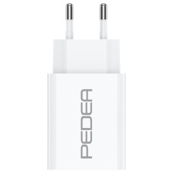PEDEA 20W USB-C (PD) Schnellladegerät - 2-Ports Mehrfach Handy-Ladegerät mit USB-C und USB-A. weiß