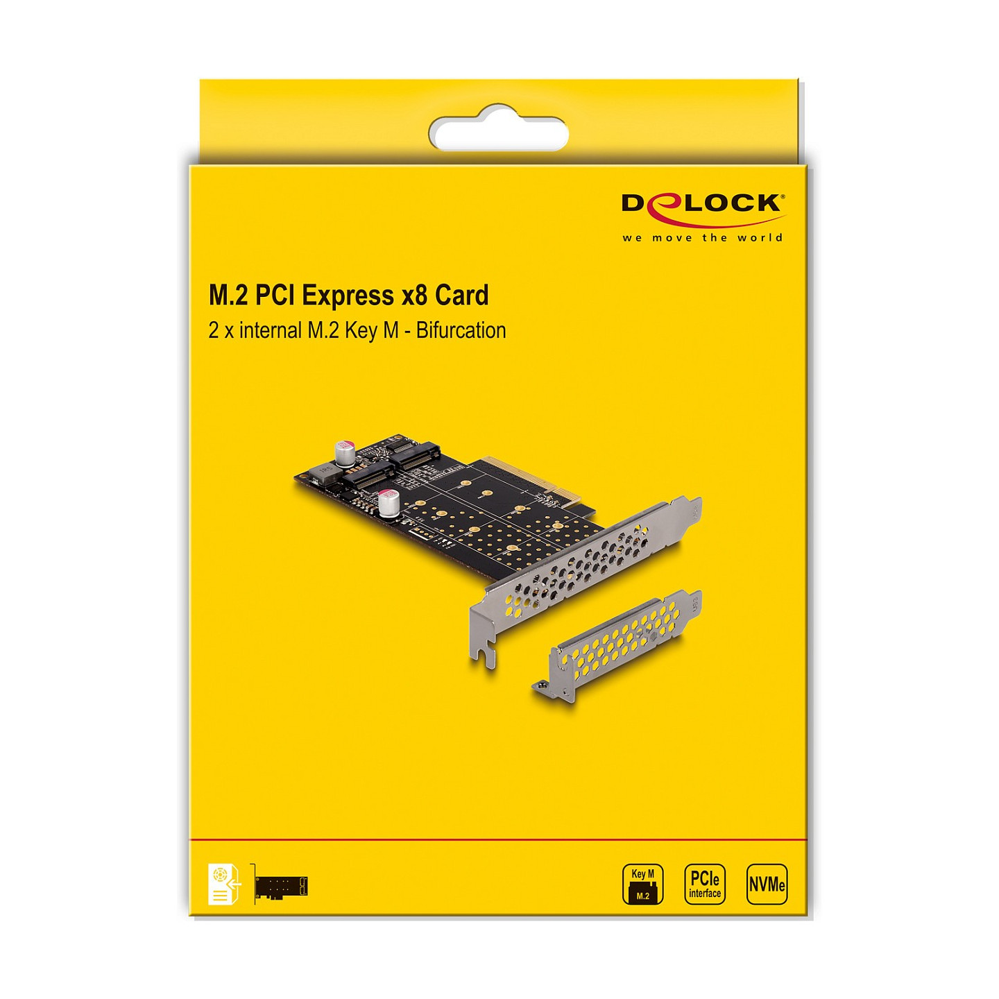 PCI Express x8 Karte zu 2 x intern NVMe M.2 Key M - Bifurcation - Low Profile Formfaktor — Buy in Cyprus with Fast Delivery