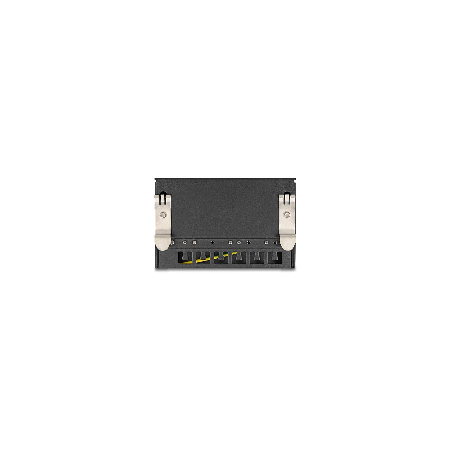 Delock Mini Desktop Patchpanel RJ45 Buchse 6 Port Cat.6A geschirmt schwarz - zur Montage an Tisch. Wand oder Hutschiene