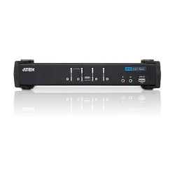 DATA KVM Desktop Switch 4-Port USB DVI KVM Switch with Audio & USB 2.0 Hub (KVM Cables included) ATEN