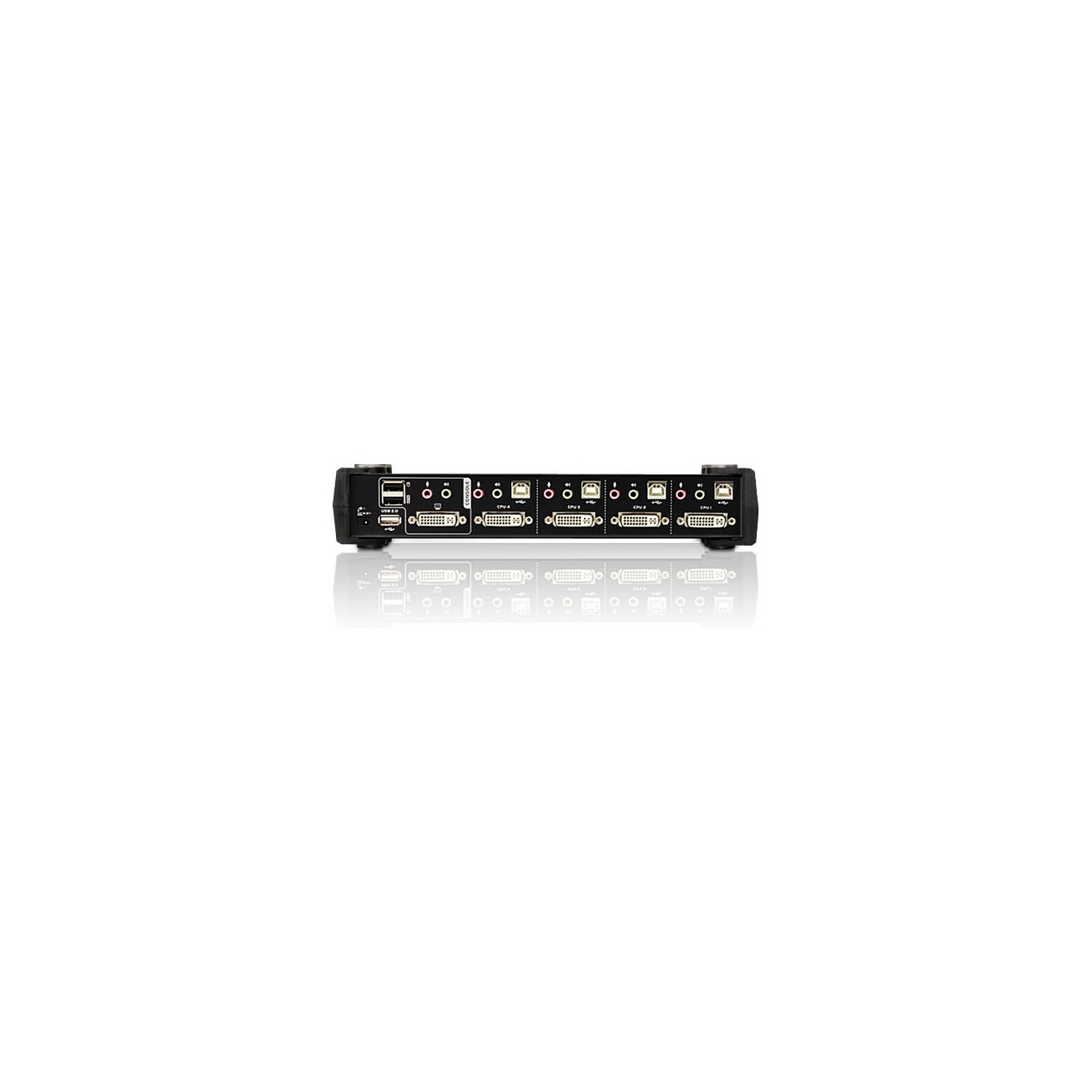 DATA KVM Desktop Switch 4-Port USB DVI KVM Switch with Audio & USB 2.0 Hub (KVM Cables included) ATEN