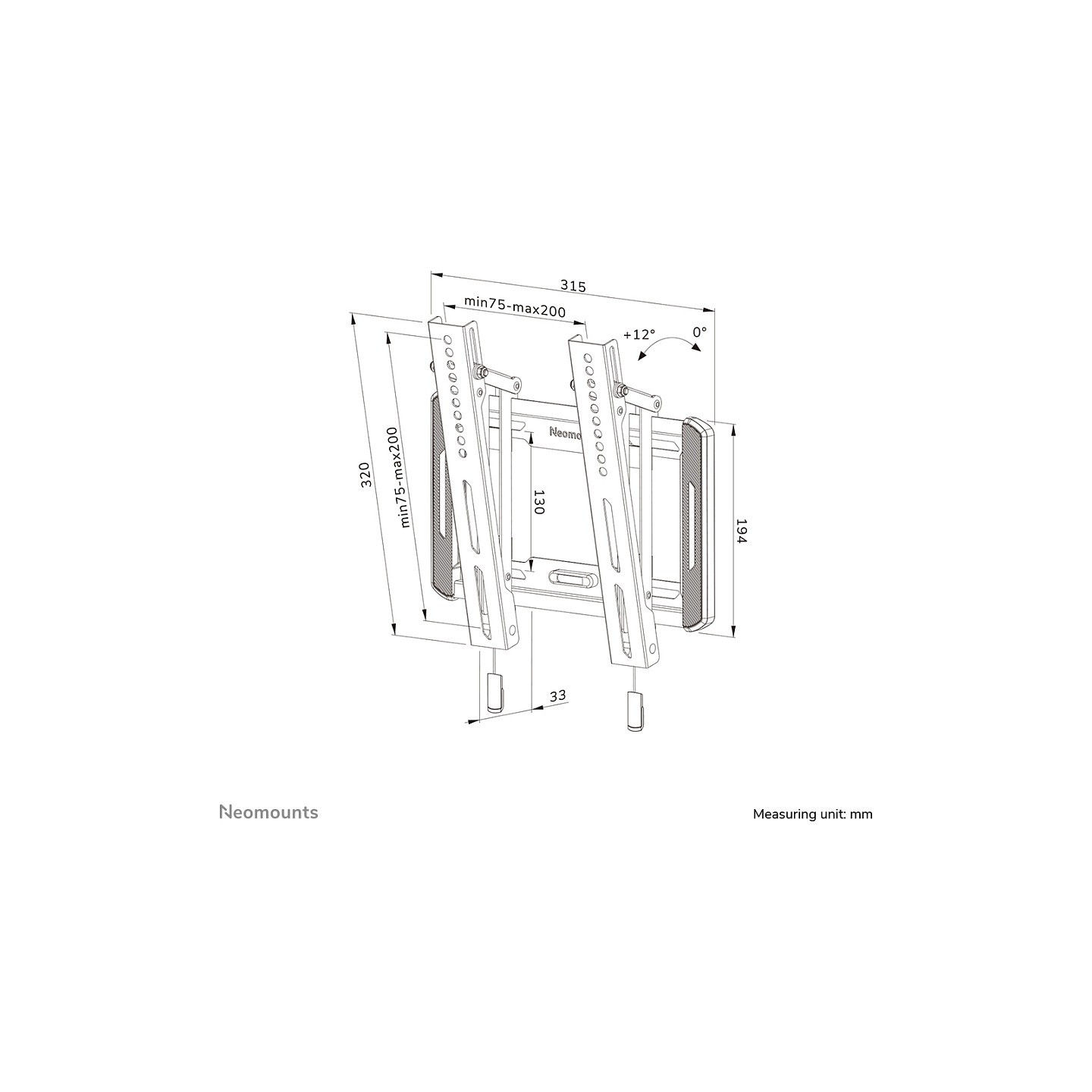 Wandhalterung. neigbar. für 24-55' Bildschirme 45KG WL35-550BL12 Neomounts — Buy in Cyprus with Fast Delivery