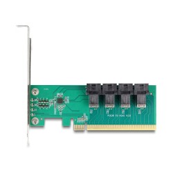 PCI Express x16 Karte zu 4 x intern SFF-8643 NVMe - Bifurcation - Low Profile Formfaktor — Buy in Cyprus with Fast Delivery