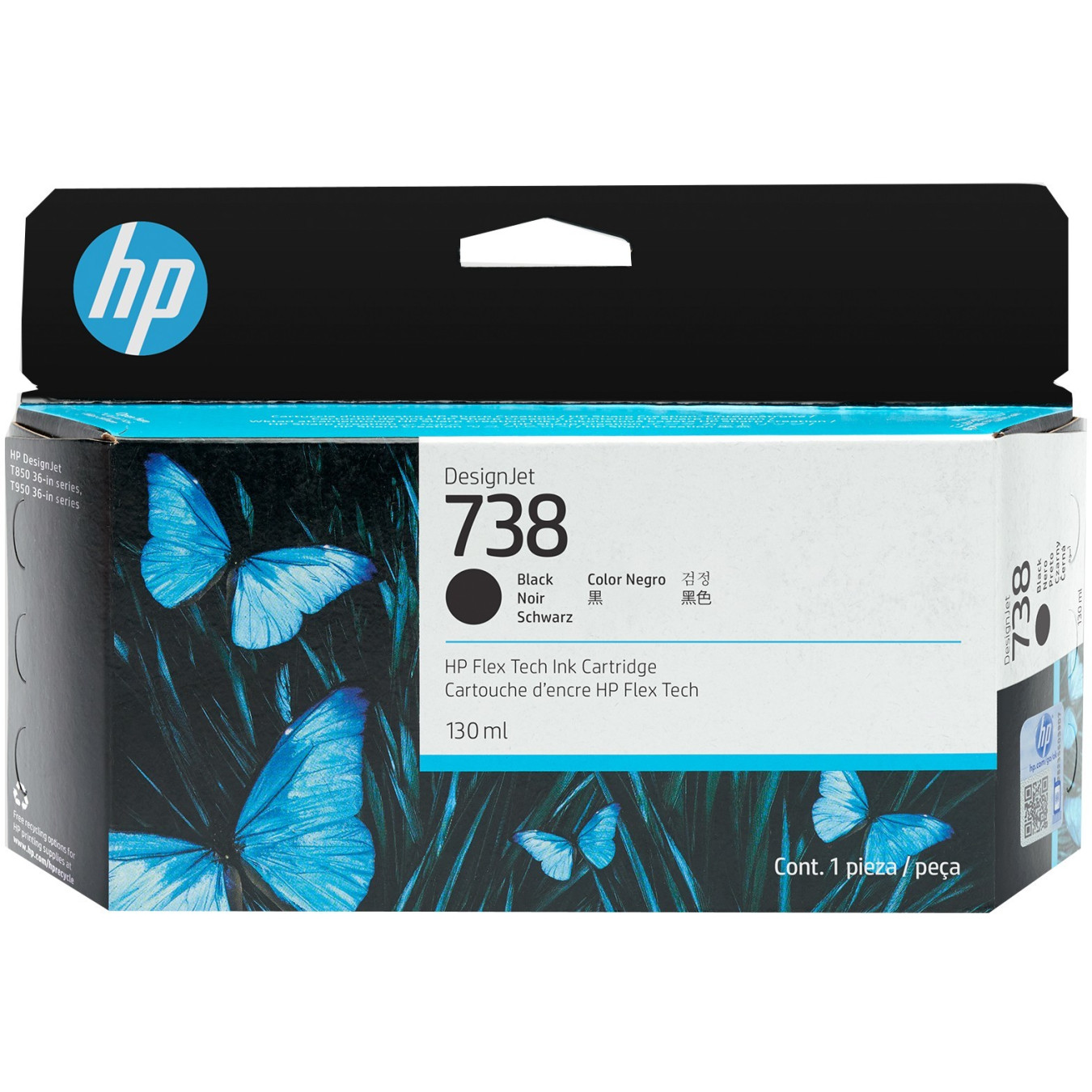 HP 738 130-ml Black Ink Cartridge - Original for HP DesignJet T850/T950 — Buy in Cyprus with Fast Delivery
