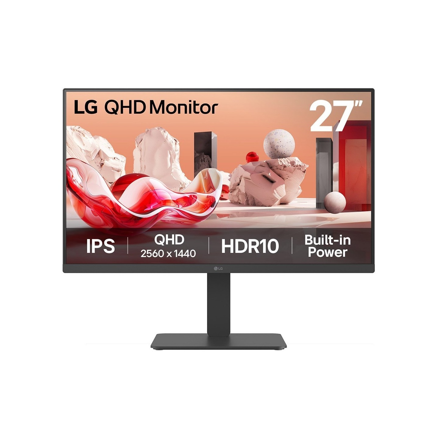 LG 27BA45QB-B 27" QHD IPS Monitor 75Hz 5ms HDR10 DP+2xHDMI Speakers Pivot (Boxed) — Buy in Cyprus with Fast Delivery