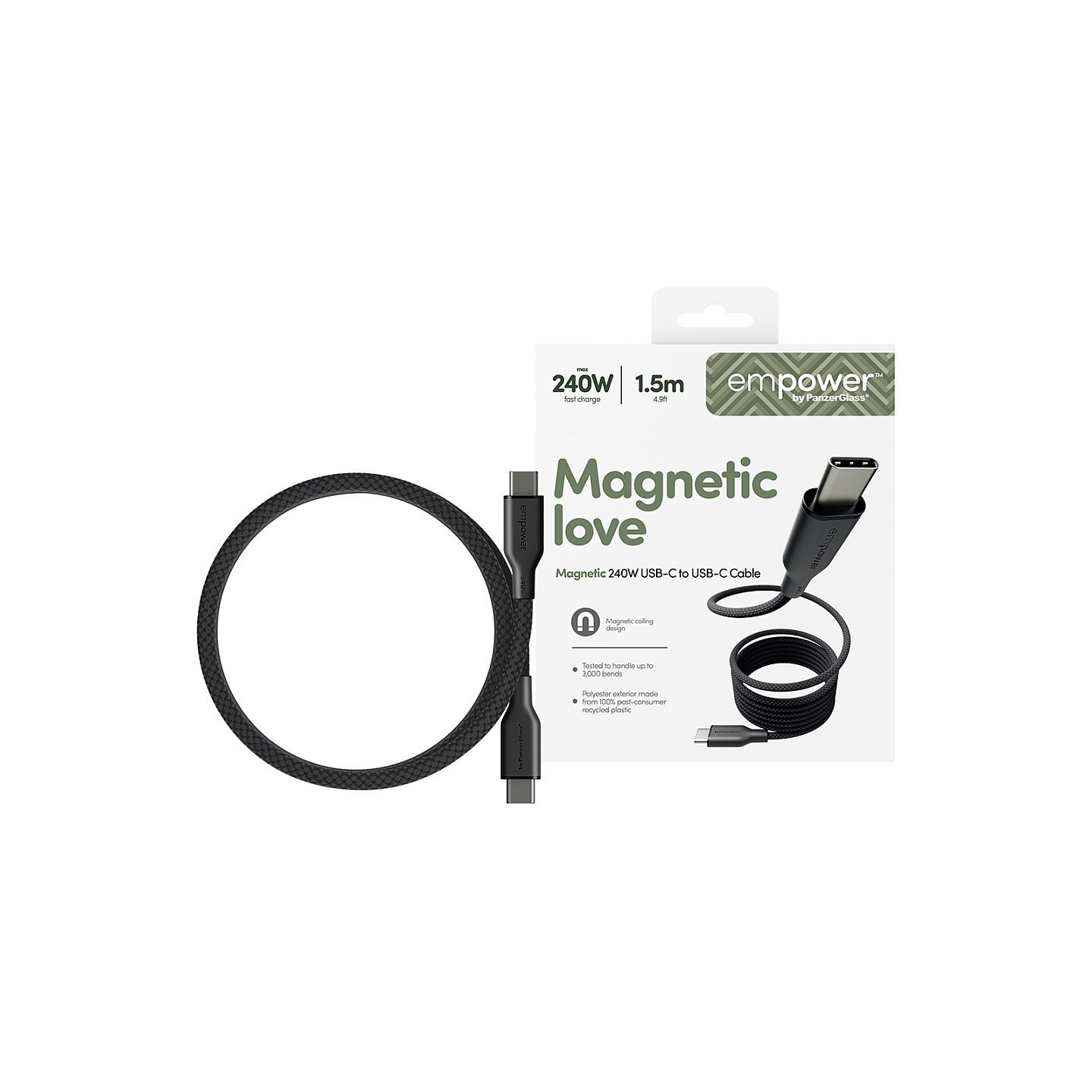 Panzerglass MAGNETIC 240W USB-C TO USB-C — Buy in Cyprus with Fast Delivery