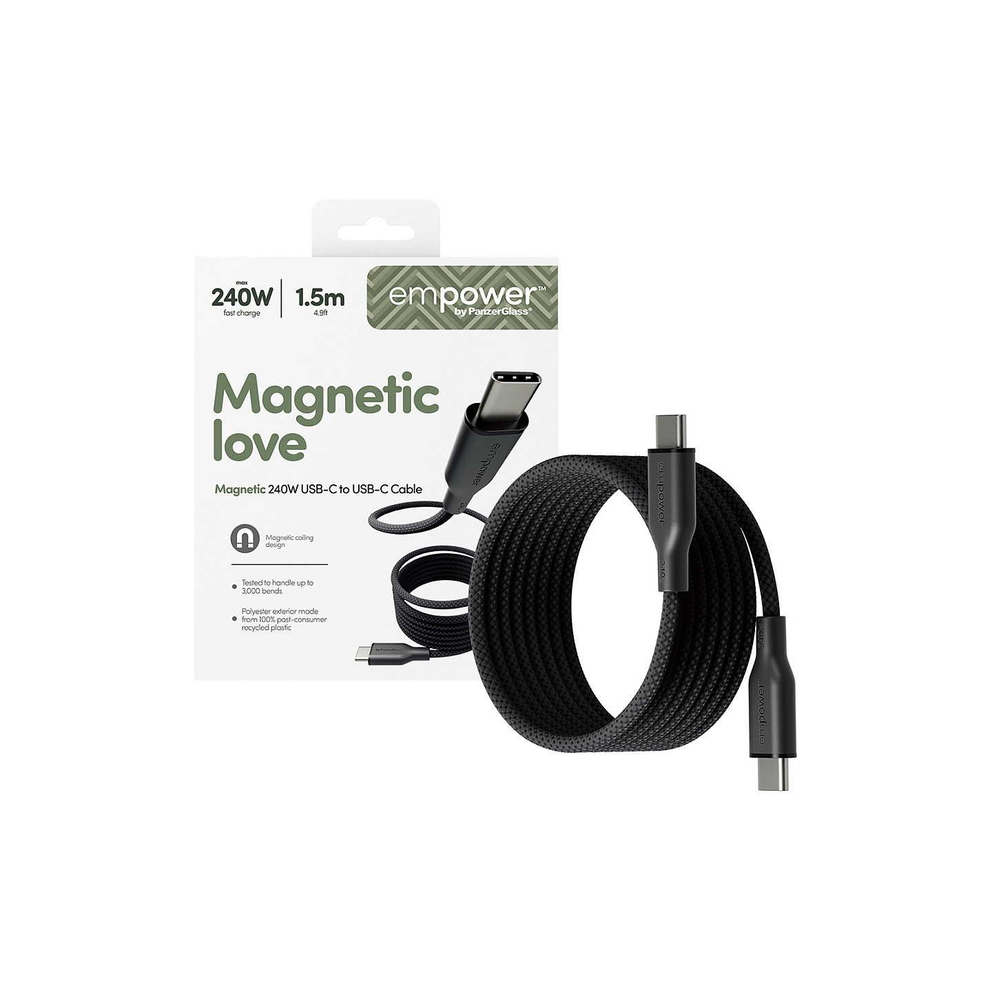 Panzerglass MAGNETIC 240W USB-C TO USB-C — Buy in Cyprus with Fast Delivery