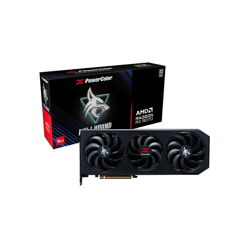 Buy PowerColor Hellhound RX 9070 - 16GB GDDR6, Triple-Fan OC, PCIe 5.0, Blue LED... in Cyprus, Nicosia, Limassol, Larnaka, Pafos