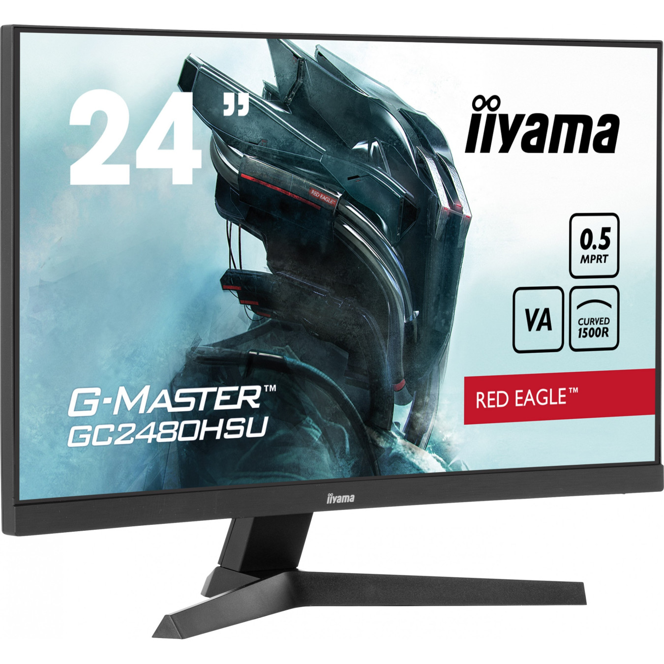 iiyama G-MASTER GC2480HSU-B1 - 24" Curved 1500R VA, Full HD 1920x1080, 180Hz, 0.5ms, Black — Buy in Cyprus with Fast Delivery