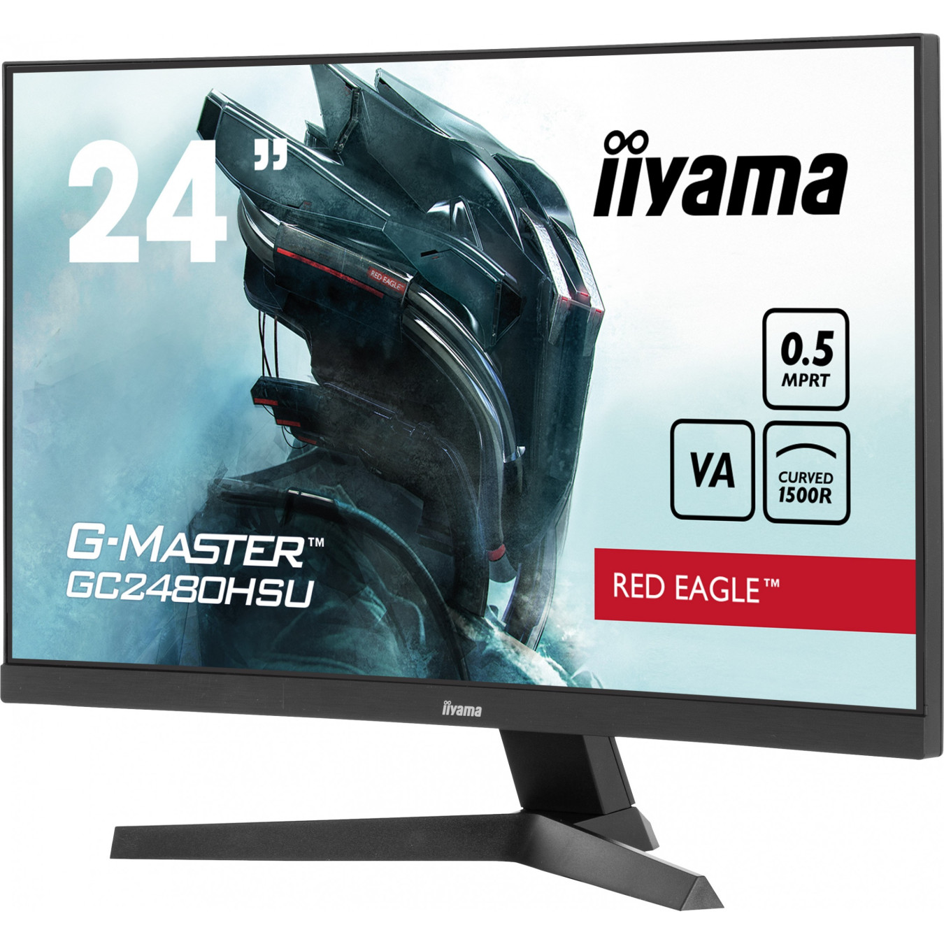 iiyama G-MASTER GC2480HSU-B1 - 24" Curved 1500R VA, Full HD 1920x1080, 180Hz, 0.5ms, Black — Buy in Cyprus with Fast Delivery