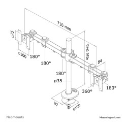 Neomounts Tischhalterung für zwei Flachbildschirme bis 27' (69 cm) 8KG FPMA-D960DG — Buy in Cyprus with Fast Delivery