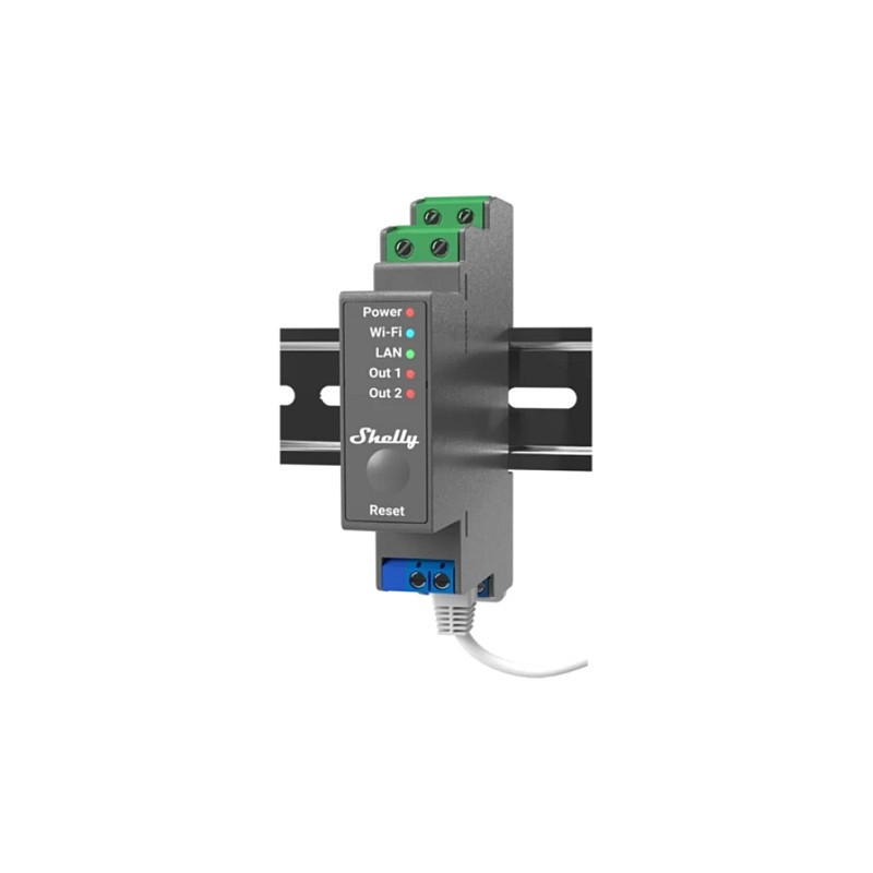 Shelly Relais 'Pro 2' WLAN LAN Max. 25A 2 Kanäle 2 Phasen BT DIN-Rail — Buy in Cyprus with Fast Delivery