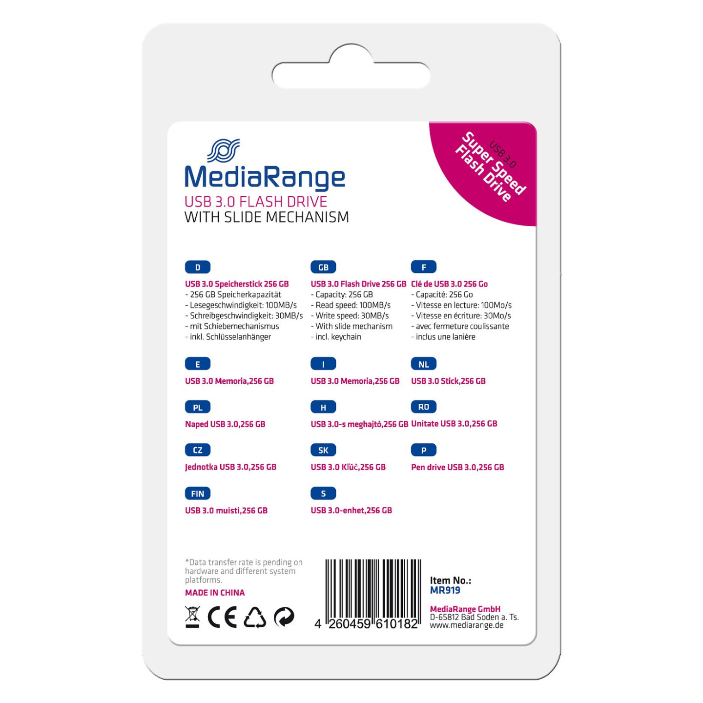 STICK 256GB MEDIARANGE USB-Flash-Laufwerk USB 3.0 — Buy in Cyprus with Fast Delivery