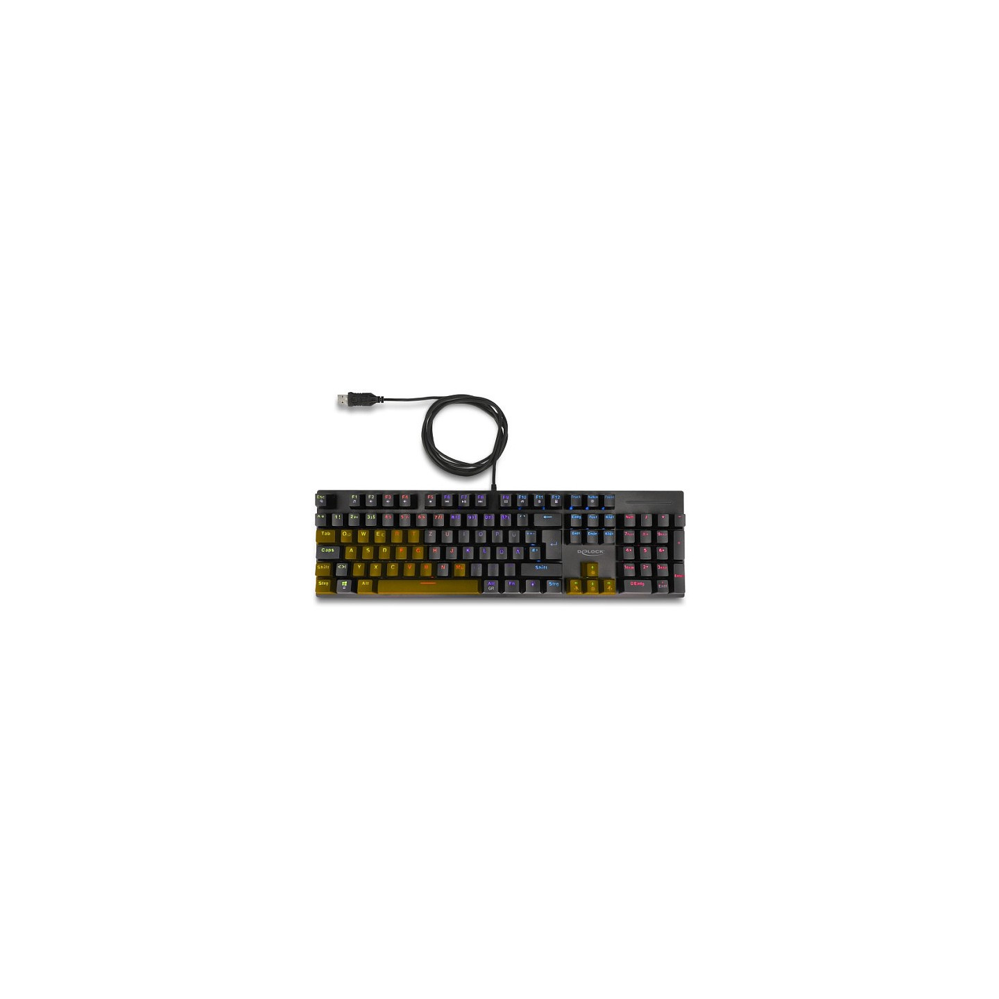 Delock Mechanische USB Gaming Tastatur kabelgebunden 1.6 m schwarz mit RGB Beleuchtung — Buy in Cyprus with Fast Delivery