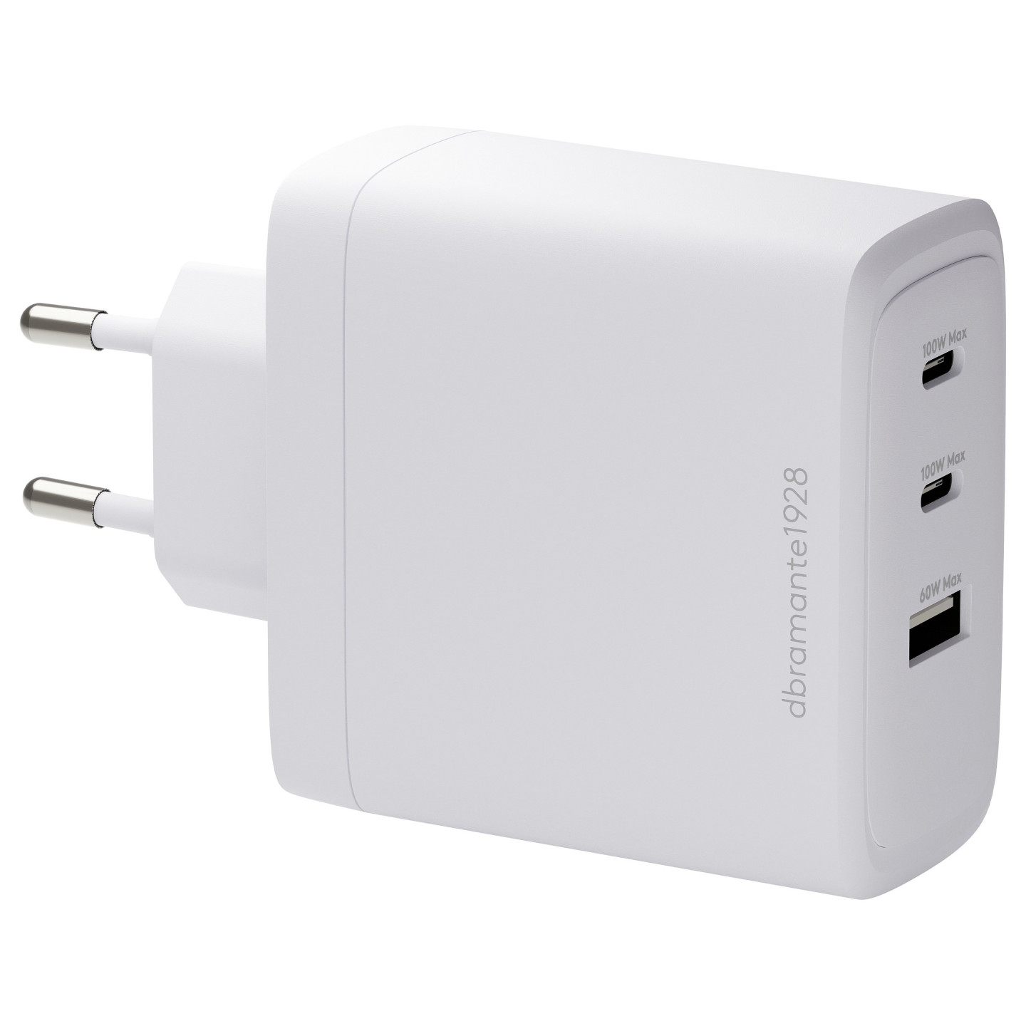dbramante1928 re-charge - Netzteil - 100 Watt - 3 Ausgabeanschlussstellen (2 x USB-C. USB) - wei