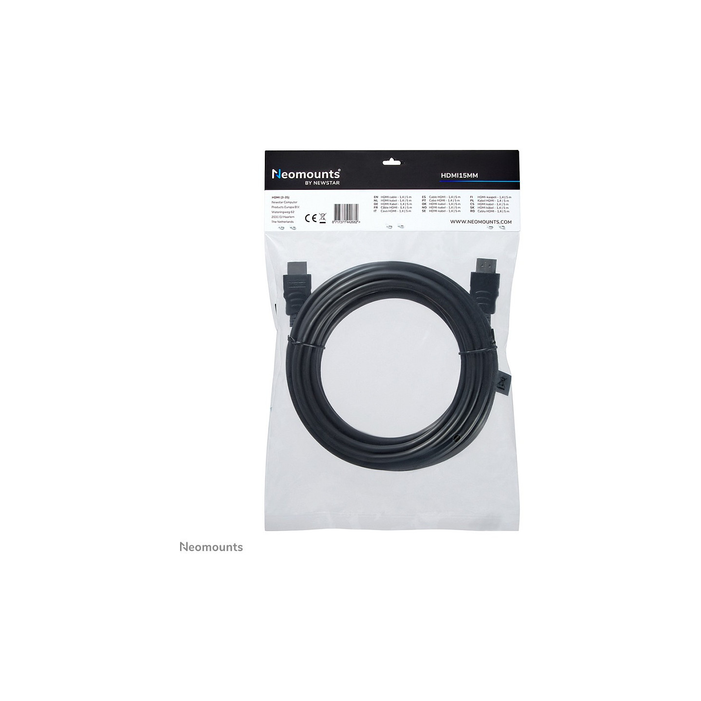 HDMI 14 Kabel. High speed. HDMI 19 Pins M M. 5 Meter KG HDMI15MM Neomounts — Buy in Cyprus with Fast Delivery