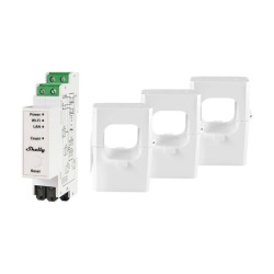 Shelly Relais 'Pro 3EM 400A' WLAN LAN Stromzähler Inkl. 3 400A Klemmen Messfunktion BT DIN-Rail