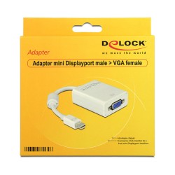 Adapter mini DisplayPort to VGA (ST-BU) DeLOCK White — Buy in Cyprus with Fast Delivery