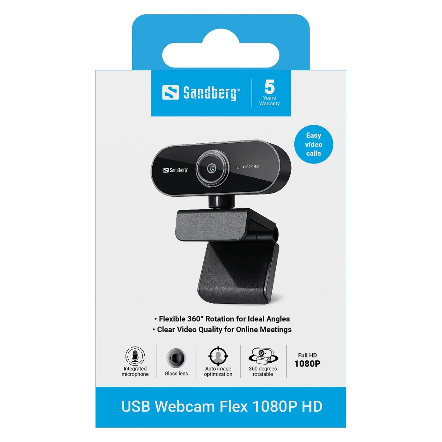 Sandberg USB Webcam Flex 1080P HD 133-97 (Boxed) — Buy in Cyprus with Fast Delivery