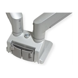 ROLINE LCD-Doppelarm. Tischmontage. Gasfeder. 5 Gelenke. 17-32 Zoll. bis 2x 9 kg. silberfarben