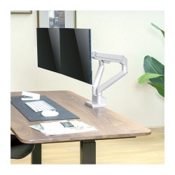 ROLINE LCD-Doppelarm. Tischmontage. Gasfeder. 5 Gelenke. 17-32 Zoll. bis 2x 9 kg. silberfarben