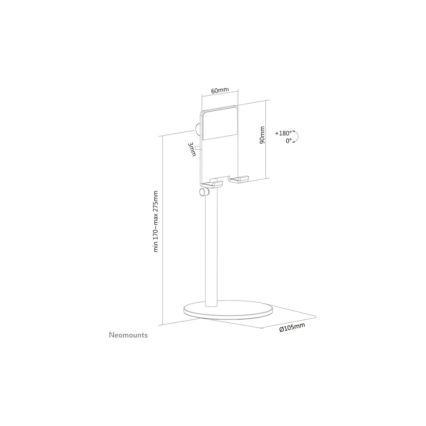 Telefon-Ständer. höhenverstellbar. DS10-200SL1 Neomounts — Buy in Cyprus with Fast Delivery