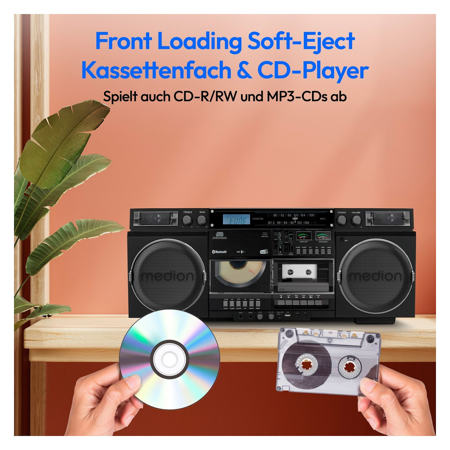 Medion LIFE® P66538 Retro-Boombox schwarz — Buy in Cyprus with Fast Delivery
