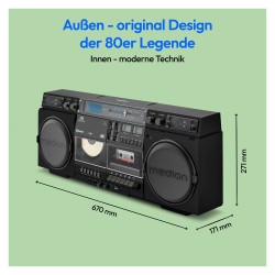 Medion LIFE® P66538 Retro-Boombox schwarz — Buy in Cyprus with Fast Delivery