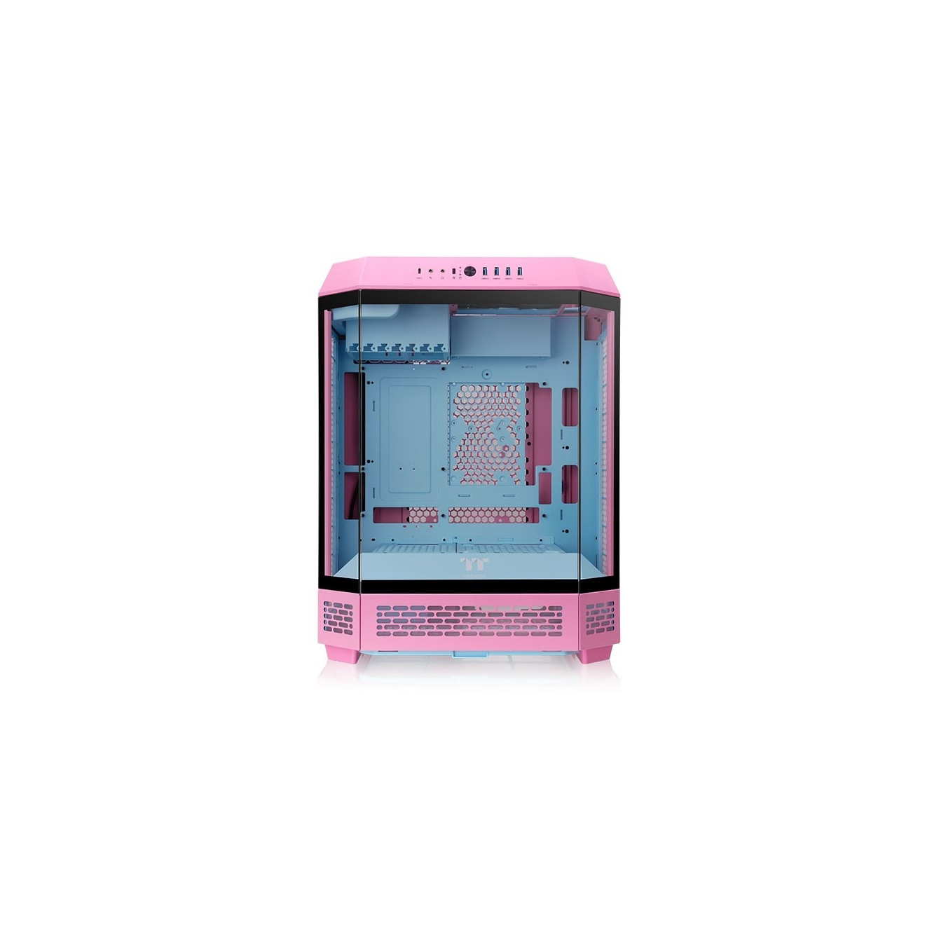 Thermaltake The Tower 600 - Mid Tower PC Case - Bubble Pink, Tempered Glass, ATX/mATX/Mini-ITX, USB-C