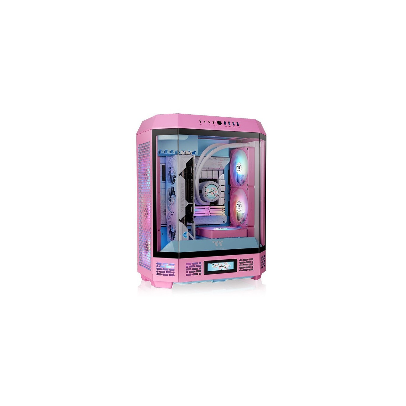 Thermaltake The Tower 600 - Mid Tower PC Case - Bubble Pink, Tempered Glass, ATX/mATX/Mini-ITX, USB-C