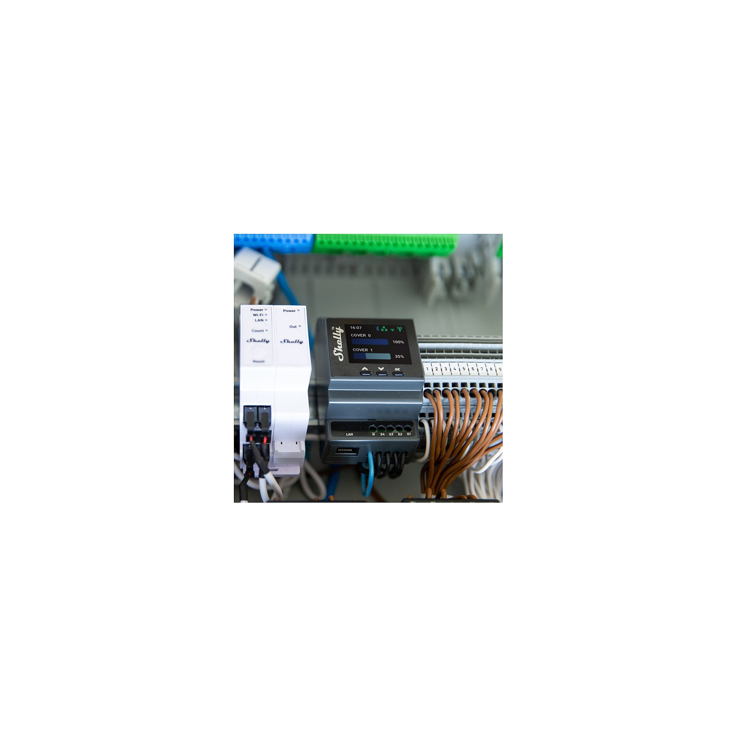 Shelly Relais 'Pro Dual Cover PM' 2x Rolladensteuerung WLAN LAN BT DIN-Rail — Buy in Cyprus with Fast Delivery