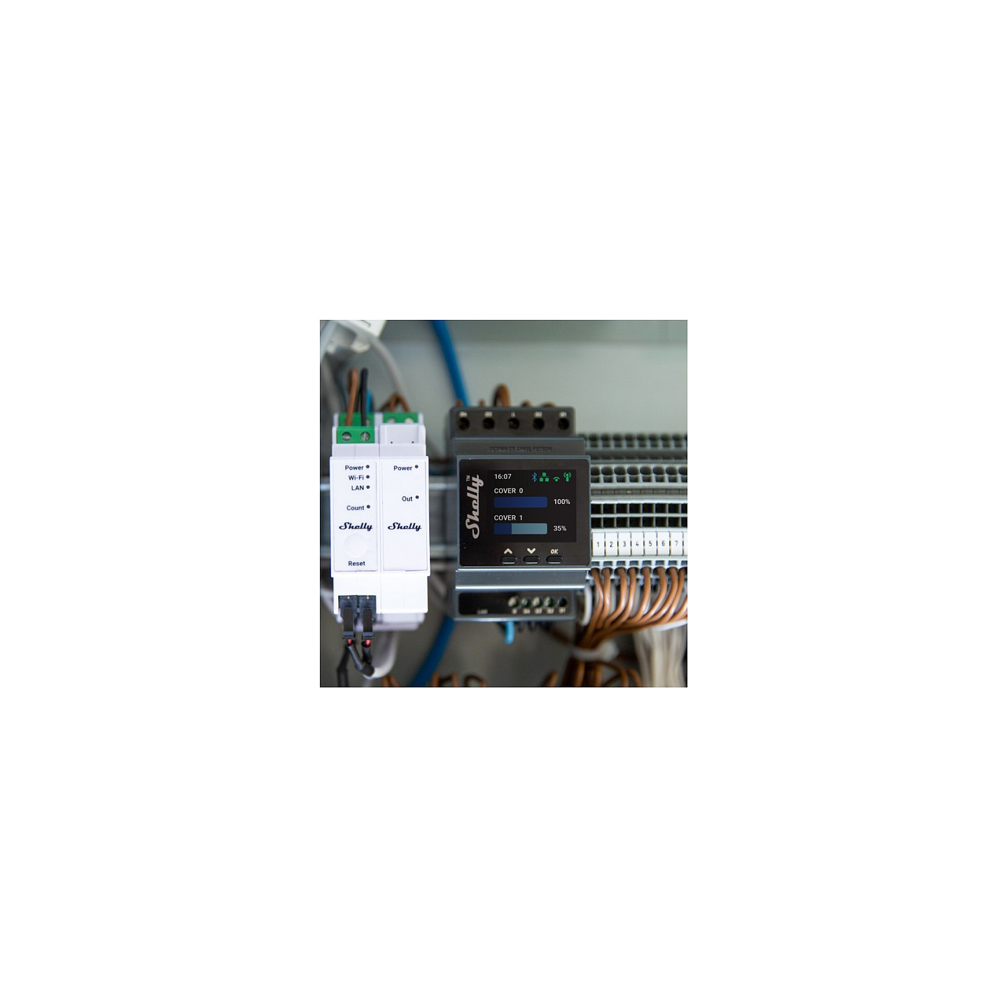 Shelly Relais 'Pro Dual Cover PM' 2x Rolladensteuerung WLAN LAN BT DIN-Rail — Buy in Cyprus with Fast Delivery