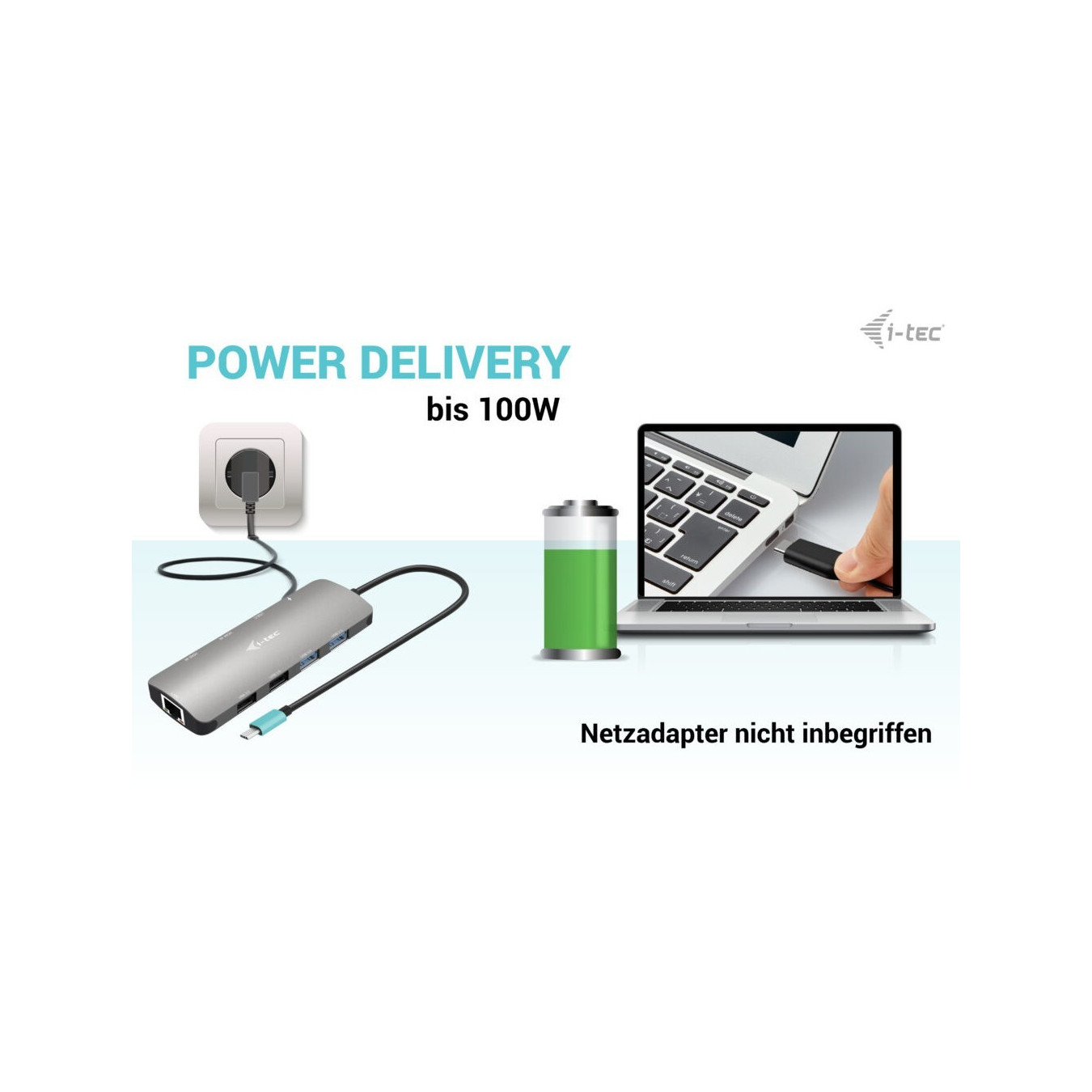 i-tec Metal Nano USB-C Dock - 2×HDMI, 100W Power Delivery, Silver, Dual Display, USB 3.2 Gen1