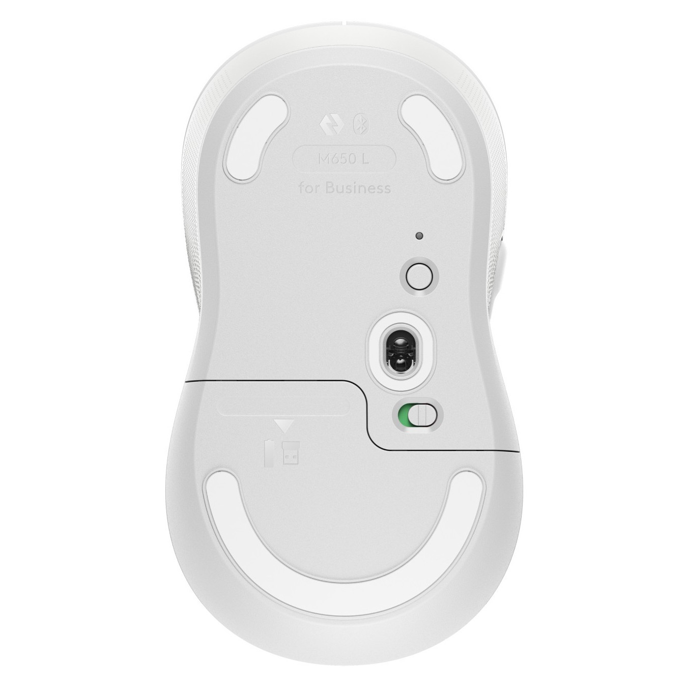 Logitech Signature M650 L for Business - Right-Hand Wireless Mouse - White, 5 Buttons, Bluetooth & Bolt USB Receiver