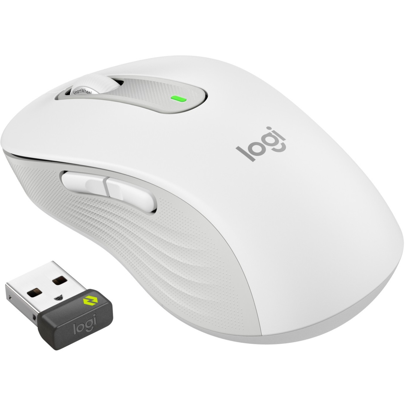 Logitech Signature M650 L for Business - Right-Hand Wireless Mouse - White, 5 Buttons, Bluetooth & Bolt USB Receiver