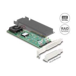 PCI Express x8 Karte zu 2 x intern NVMe M.2 Key M mit RAID - Low Profile Formfaktor — Buy in Cyprus with Fast Delivery